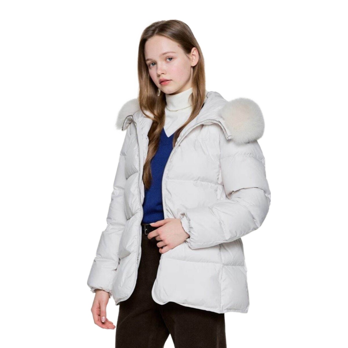 [국내백화점]  헤지스 레이디스 탈착카라 구스다운 패딩점퍼 아이보리 시즌오프 881,670원