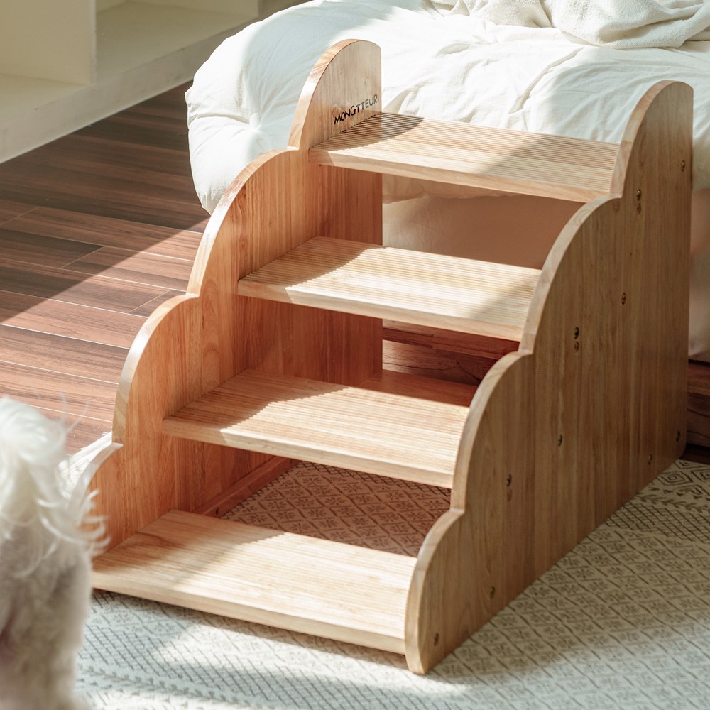 몽뜨리 강아지계단 애견 용품 계단 고양이 스크래치 반려견 침대 소파 원목 펫스텝 발판 논슬립 펫용품 84,900원