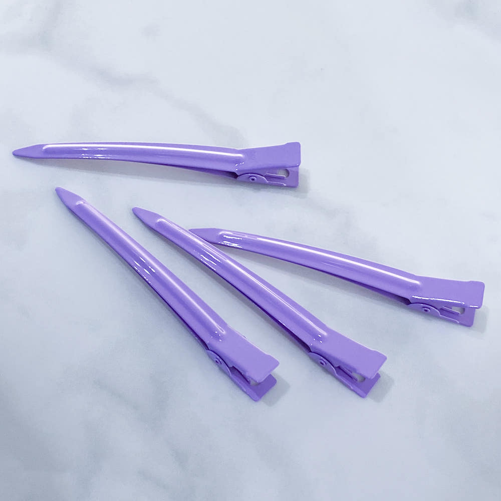 앞머리 스타일링 헤어핀셋 (헤어스타일링 집게핀, 올림머리용 집게핀, 짧은머리용 짚게핀), 1세트, 연보라 4p 12,000원