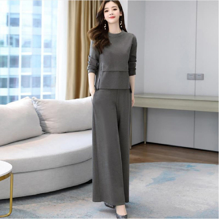 Seofst 여성 가을 세트업 빅사이즈 세련된 투피스 와이드팬츠 23,490원