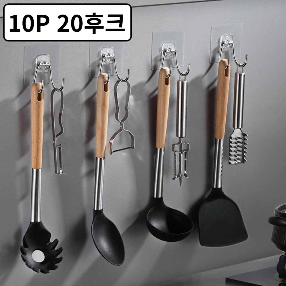 쿰너 초강력 부착식 후크걸이 공간절약형 5P 10후크 세트 19,900원