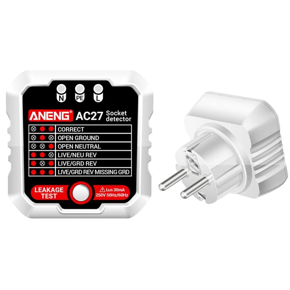 검전기 전기테스터 펜슬형 감전방지 회로탐지기 비접촉식 전압측정기 작업공구 ANENG 스마트 소켓 테스터 EUUS 플러그 극성 위상 체크 전압 검출기 테스트 전기경 계량기 회로 차단 11,600원