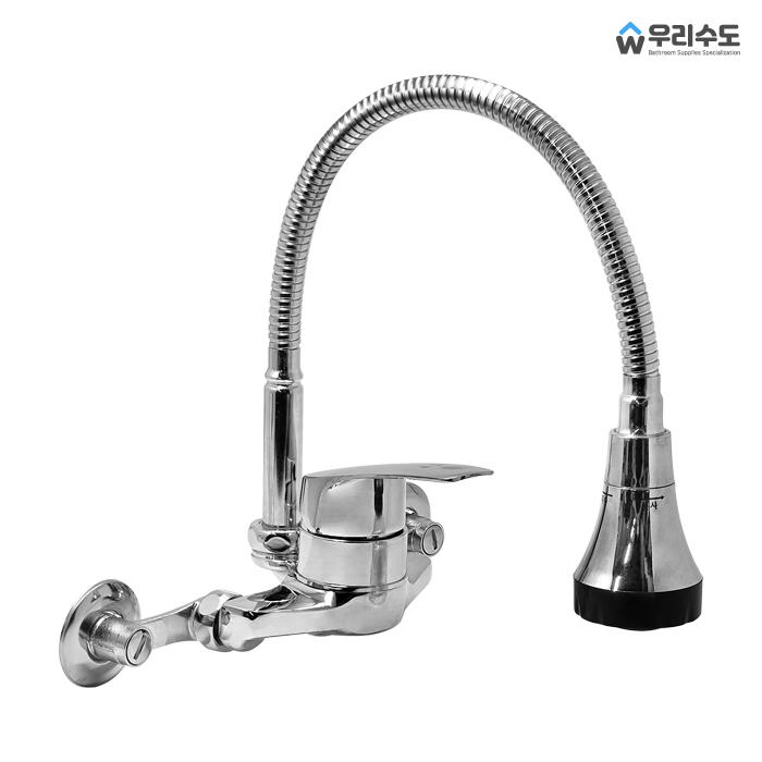 우리수도 고급 벽붙이 자바라 싱크대 국산 수도꼭지 주방수전 수전용품 교체, 1개 35,000원