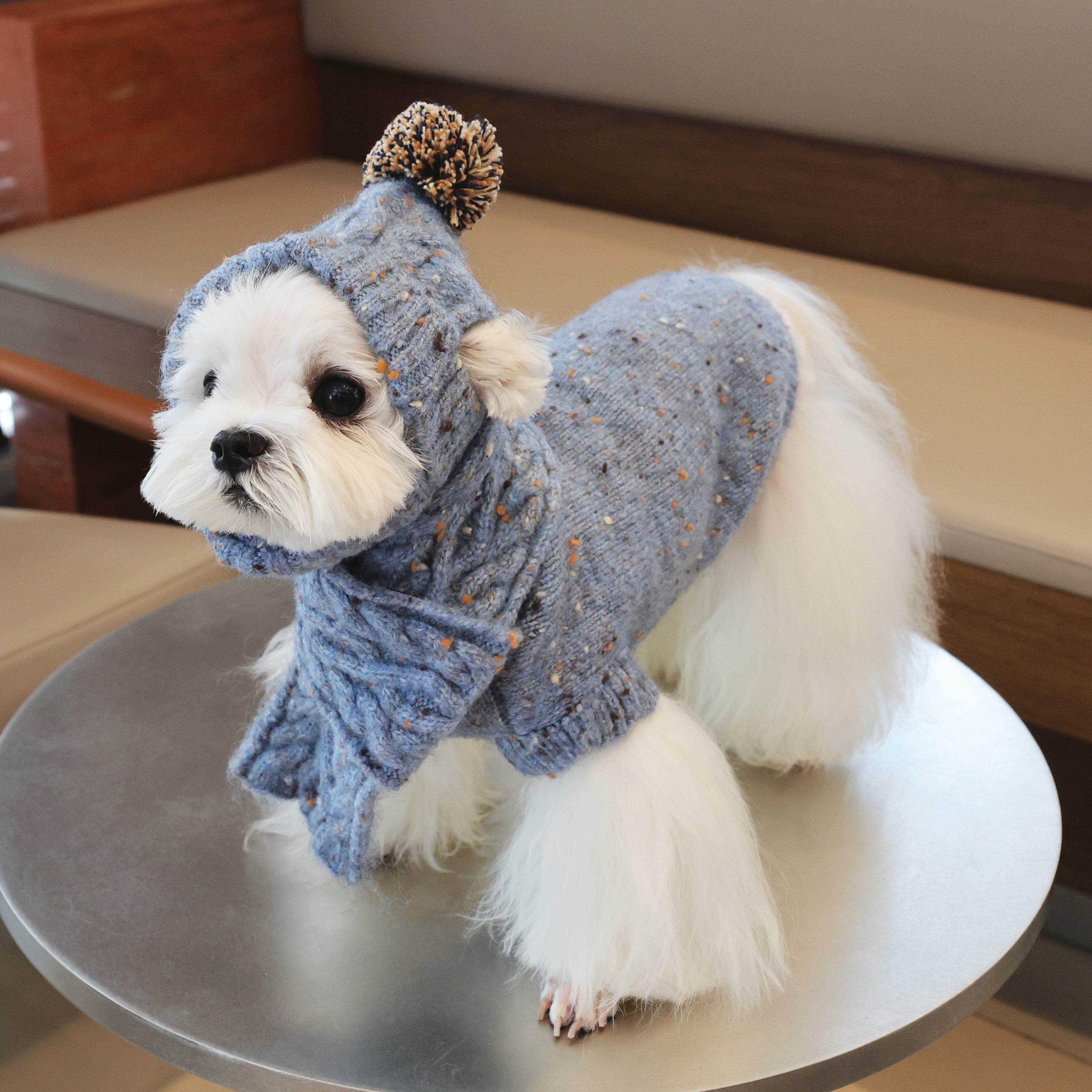 왕왕왕성 강아지 니트 방울모자 목도리 19,900원