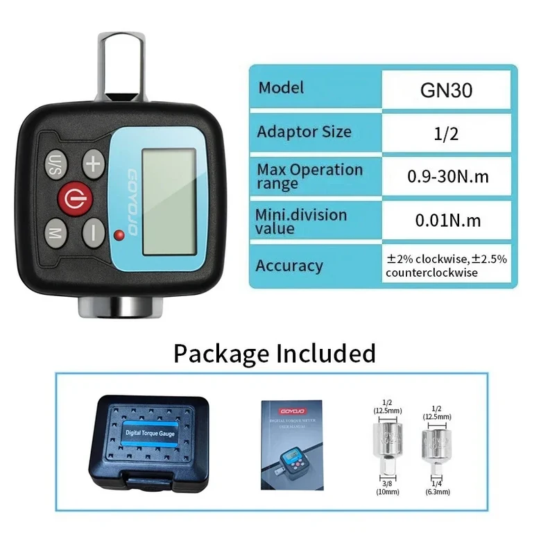 전문 디지털 토크 렌치 1/4 인치3/8인치 1/2 인치전자 어댑터 자전거 자동차 수리 핸드 툴 세트 42,100원