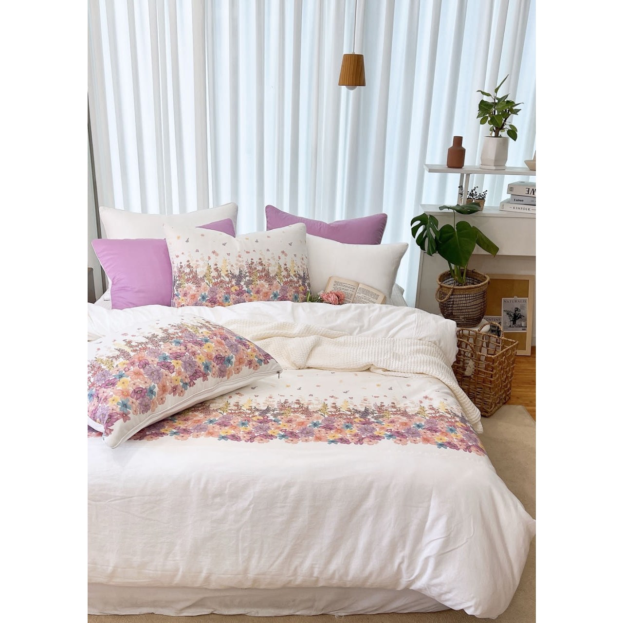 루디아홈베딩 퍼플블라썸 순면 30수광목 이불커버 세트 209,800원