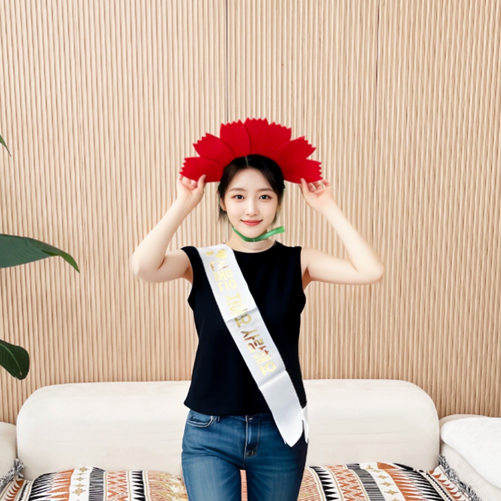 카네이션 머리띠 (어버이날 스승의날 인간 카네이션 이벤트), 5개 15,000원