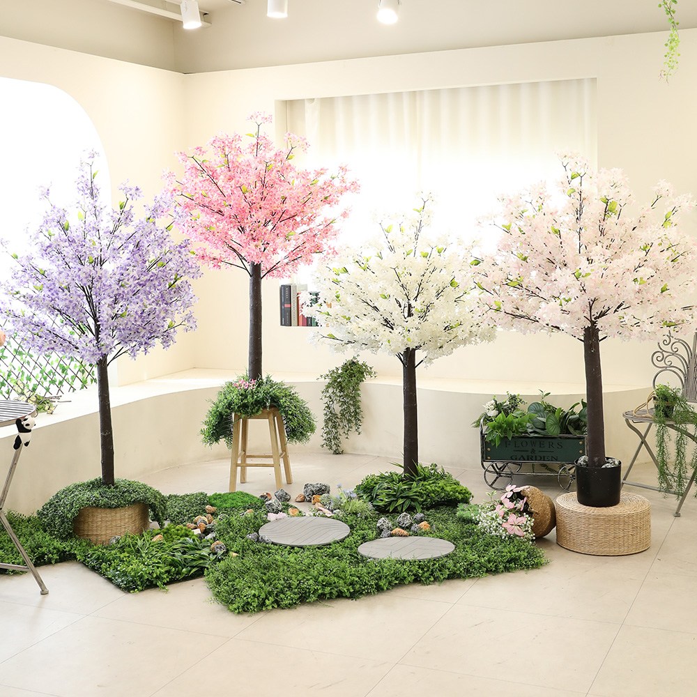 인조나무 인테리어 조화나무 꽃 화분 인조목대 라일락 150cm, 1개 99,000원