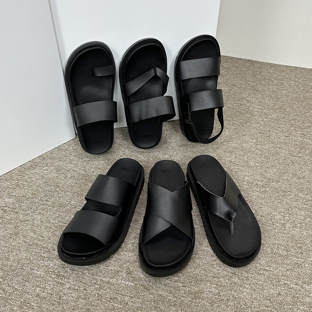 센시노 남녀공용 가죽 푹신한 키높이 커플 슬리퍼 발편한 키높이 쪼리 샌들(6type) 32,800원