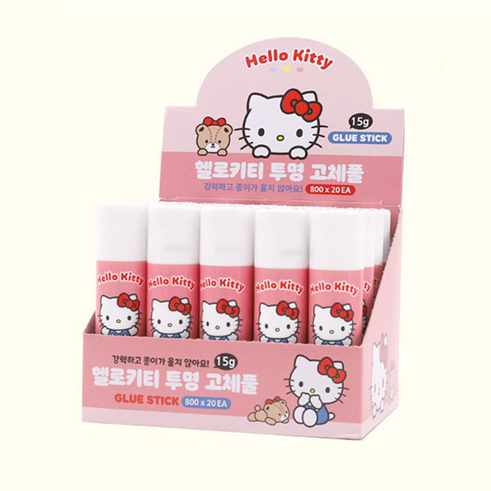 산리오 캐릭터즈 투명 고체풀 헬로키티 20개입 딱풀 학용품 사무용품 새학기준비물 12,000원