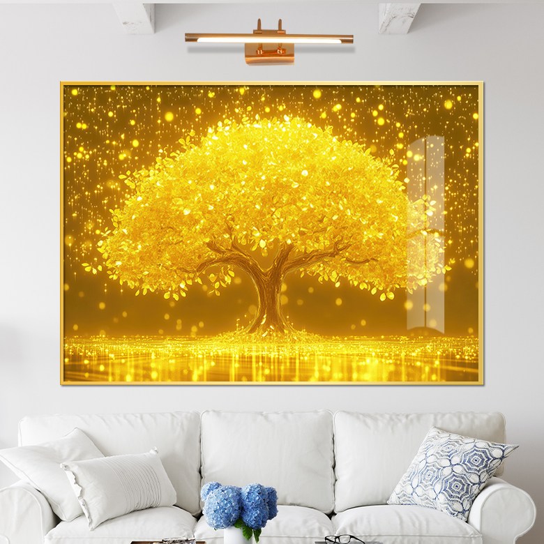 보고아트 재물 행운 복부르는 황금 나무 풍수 그림 인테리어 액자, 골드메탈 68,900원