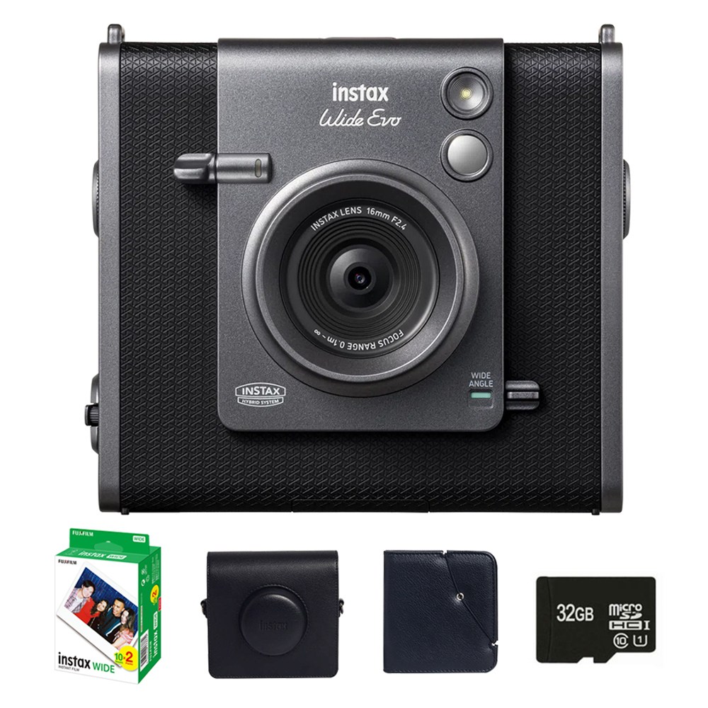 인스탁스 와이드에보 카메라 FI028 + 필름 2p + 케이스 블랙 + 와이드앨범 랜덤발송 + 마이크로 SD카드 32GB 세트 909,500원