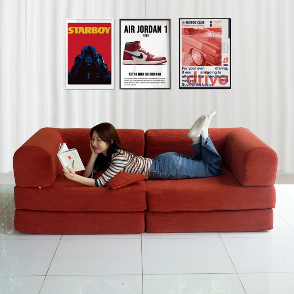 [우아미가구] 콜모 3인용 접이식 소파베드 패브릭소파 549,430원