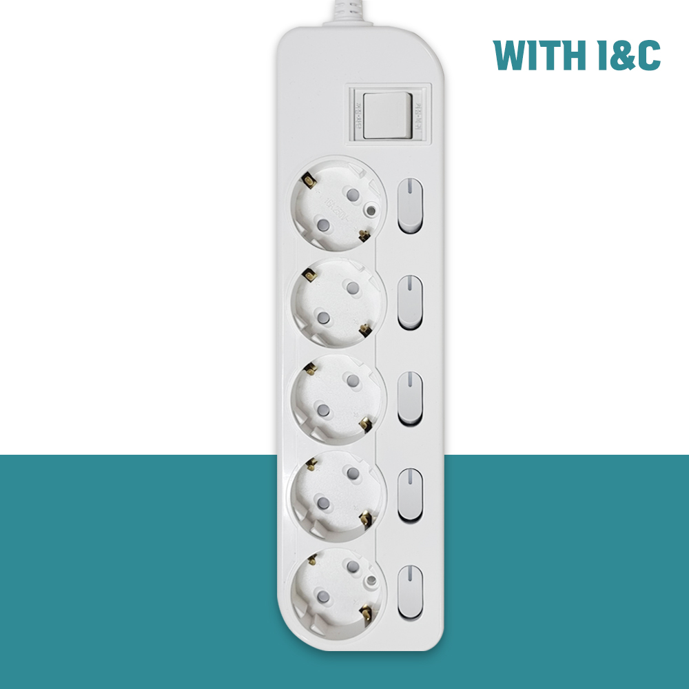 위드아이엔씨 국산 과부하차단 멀티탭 개별 통합스위치 절전형 5구 WI-MC21655 27,800원