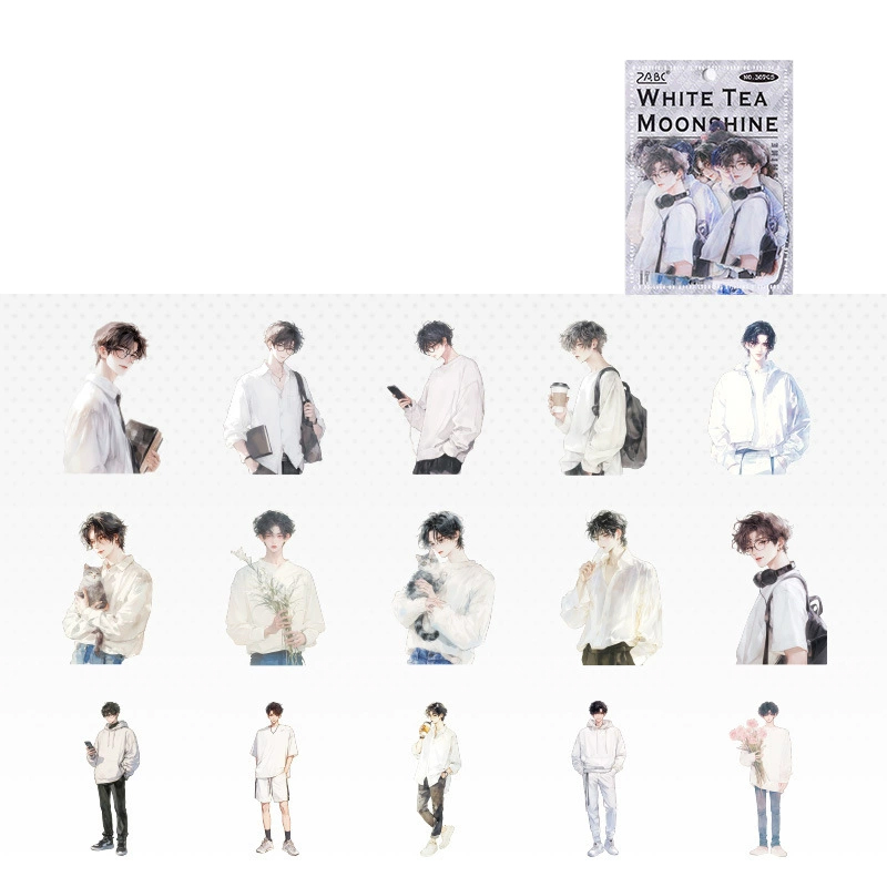 올리브파티 모멘트2 시리즈 소년 인물 빈티지 다꾸 감성 스티커 30매 세트, 1세트, 화이트 6,900원