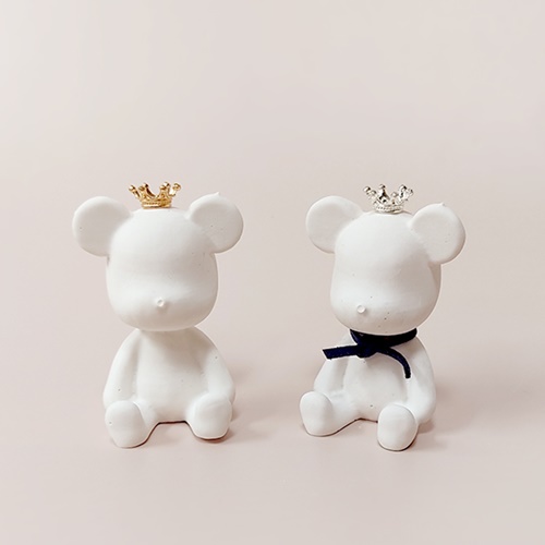 수제몰드 - 브릭베어 앉은형태 2D 1구 실리콘 틀, 현재가 7,590원