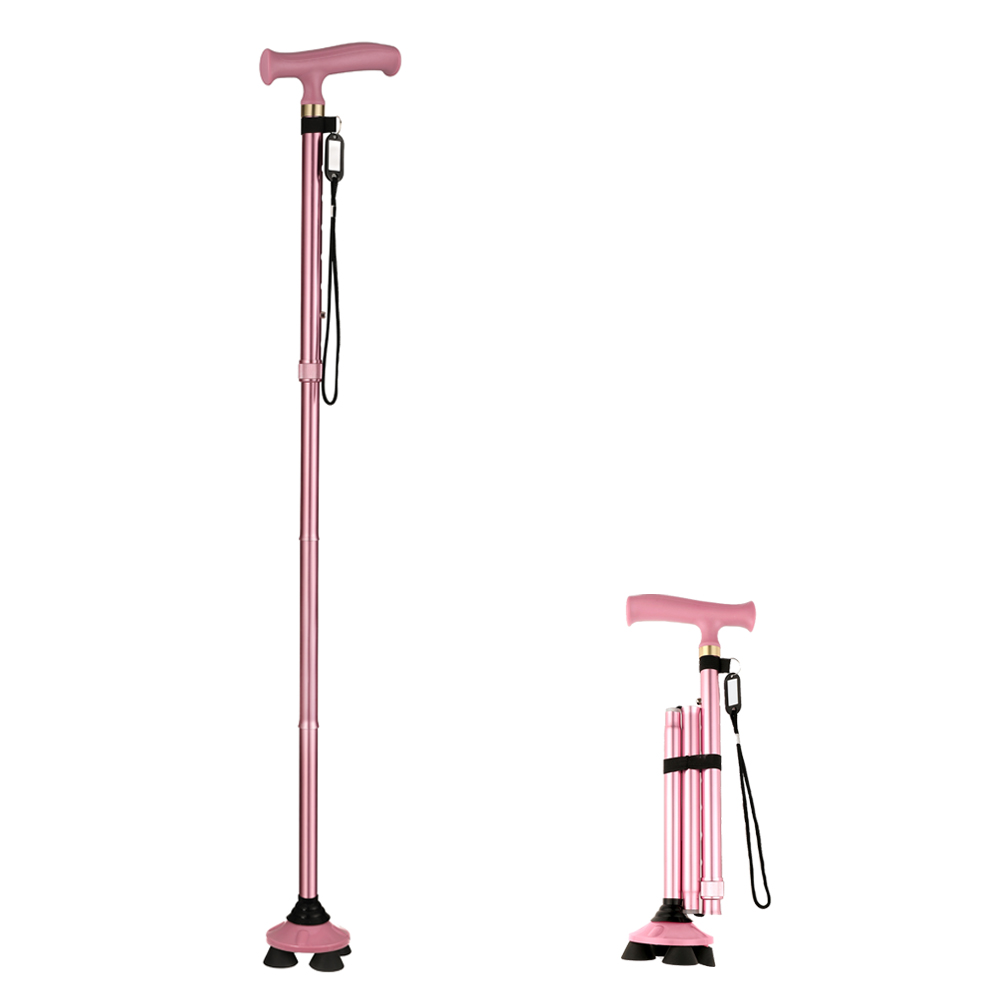 이지코리아 접이식 4발 어르신 지팡이 경량 워킹 스틱, 1개, 핑크 17,200원