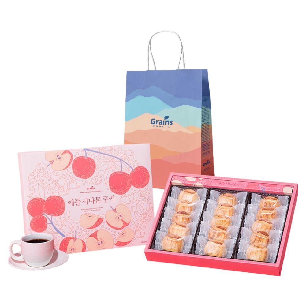 그래인스쿠키 애플 시나몬 쿠키 + 쇼핑백, 235g, 1개 20,000원