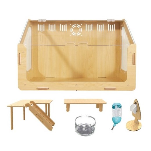 세이코코아 햄스터 고슴도치 원목 케이지 세트 대형 87,800원