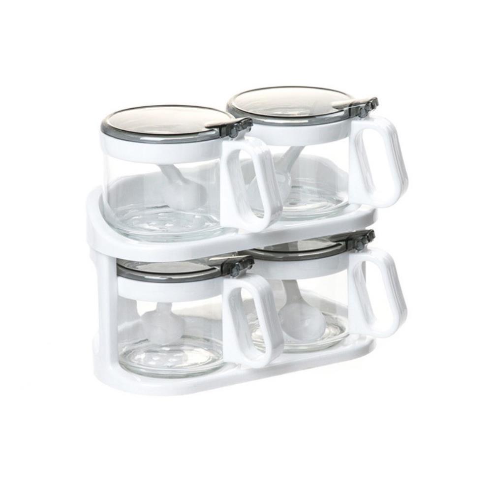 간편 원터치뚜껑 유리 조미료통 양념통 2단 4p 세트 후추가루 위생 커피숍 소금통 집 23,500원