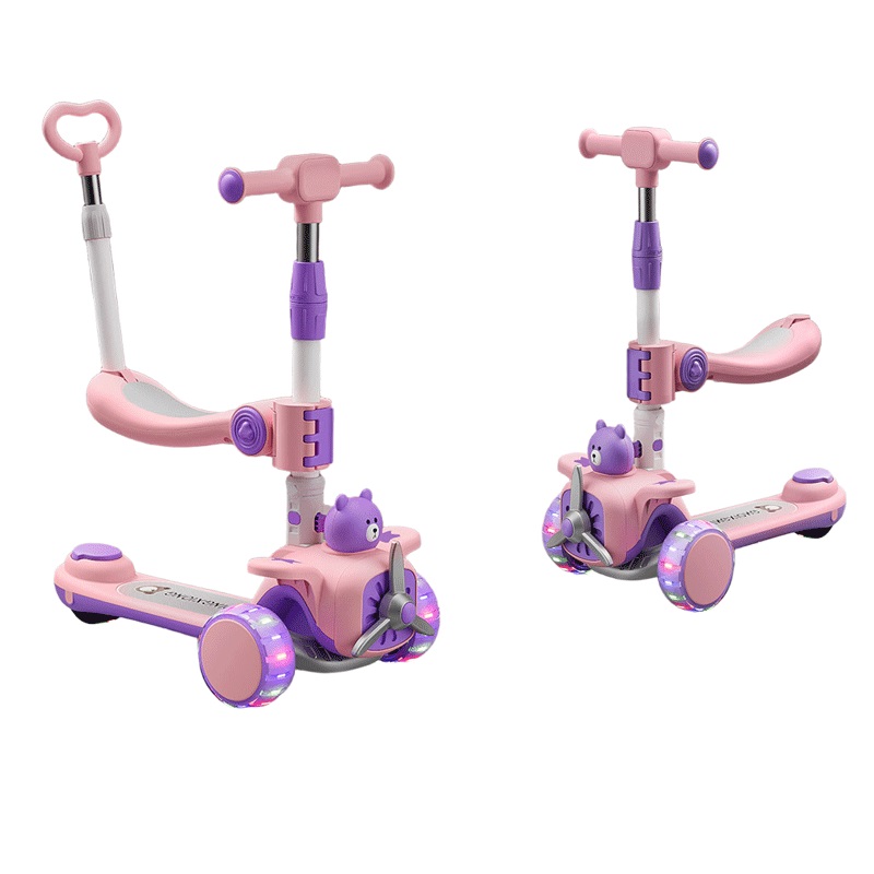 아동용 접이식 발광 킥보드 탈부착식 스쿠터 험머휠, 1개, 핑크 62,900원