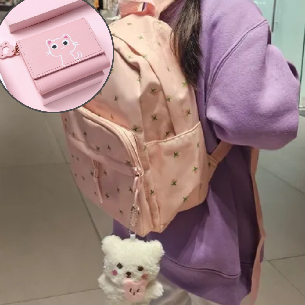 르와핏 초등 소풍가방 백팩 어린이 여행용 가방  (고양이 반지갑 제공) 17,900원