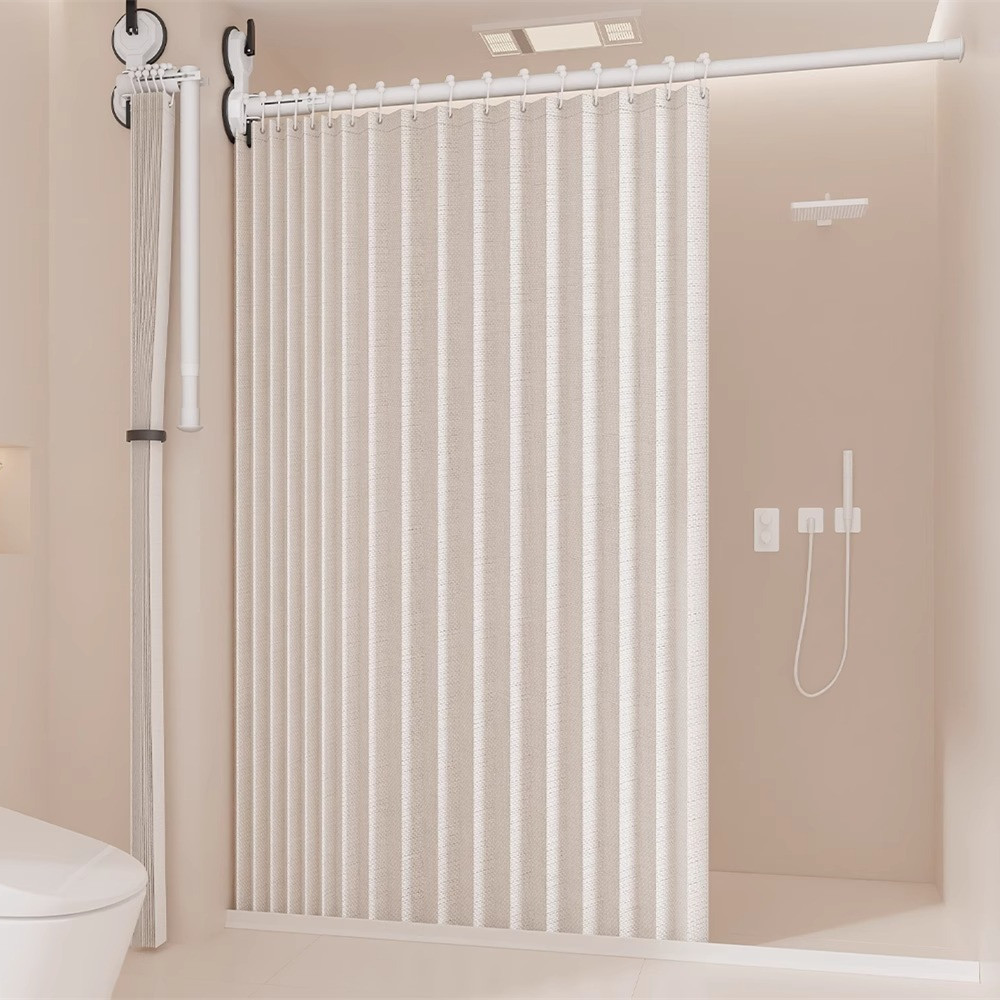 공간분리 욕실커튼 접이식 샤워커튼 화장실 방수 가림막 욕실 물막이 파티션 무타공 (커튼 + 커튼봉 + 하단방수바 포함) 84,750원