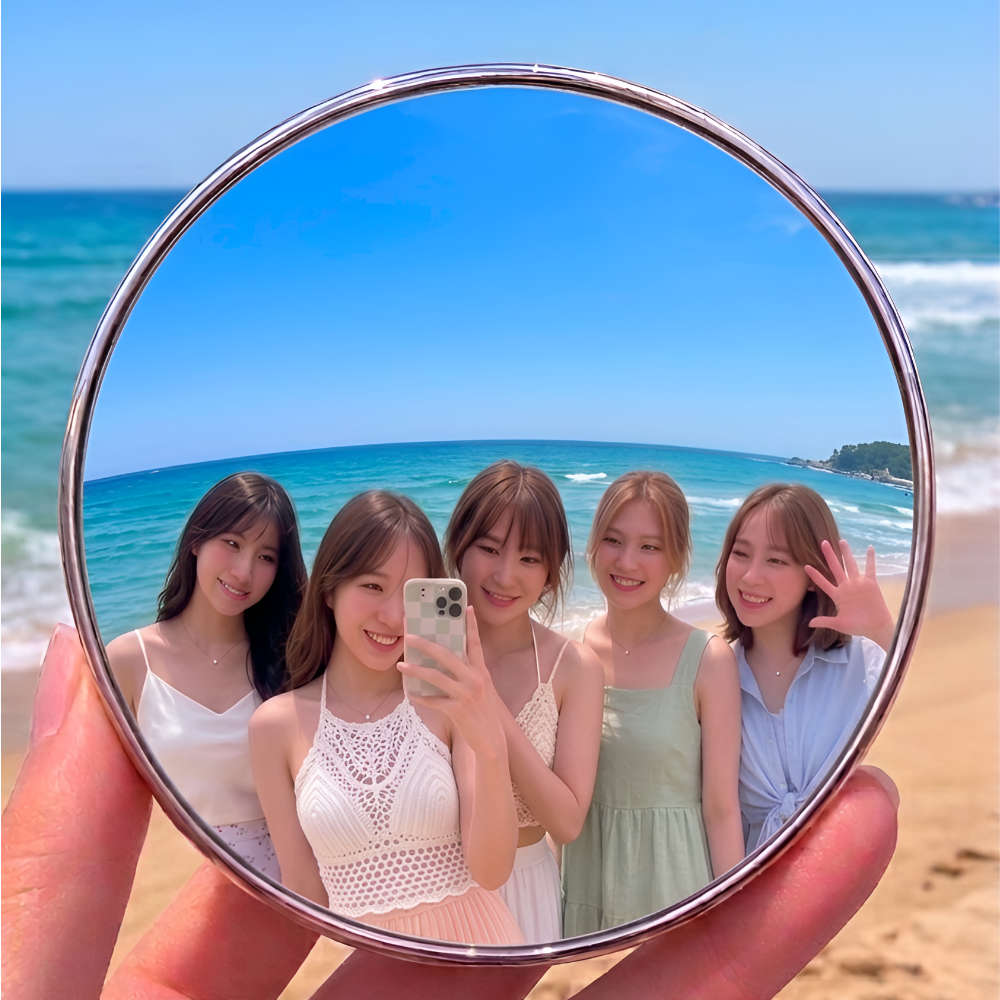 라온메이드 볼록거울 셀카용 미니 휴대용 감성 셀카거울 9.5cm, 1개, 실버 12,800원