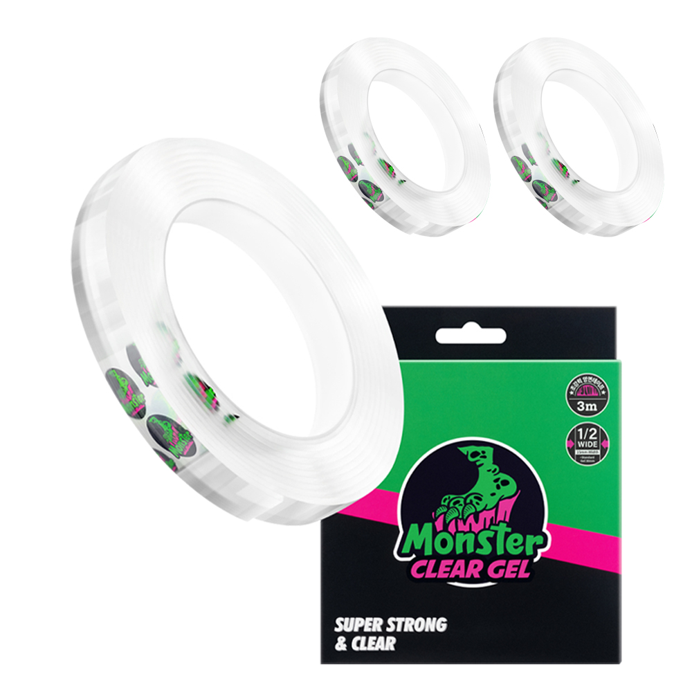 몬스터 폭좁은 클리어겔 다용도 초강력 양면테이프 15mm x 3m, 투명, 3개 26,700원