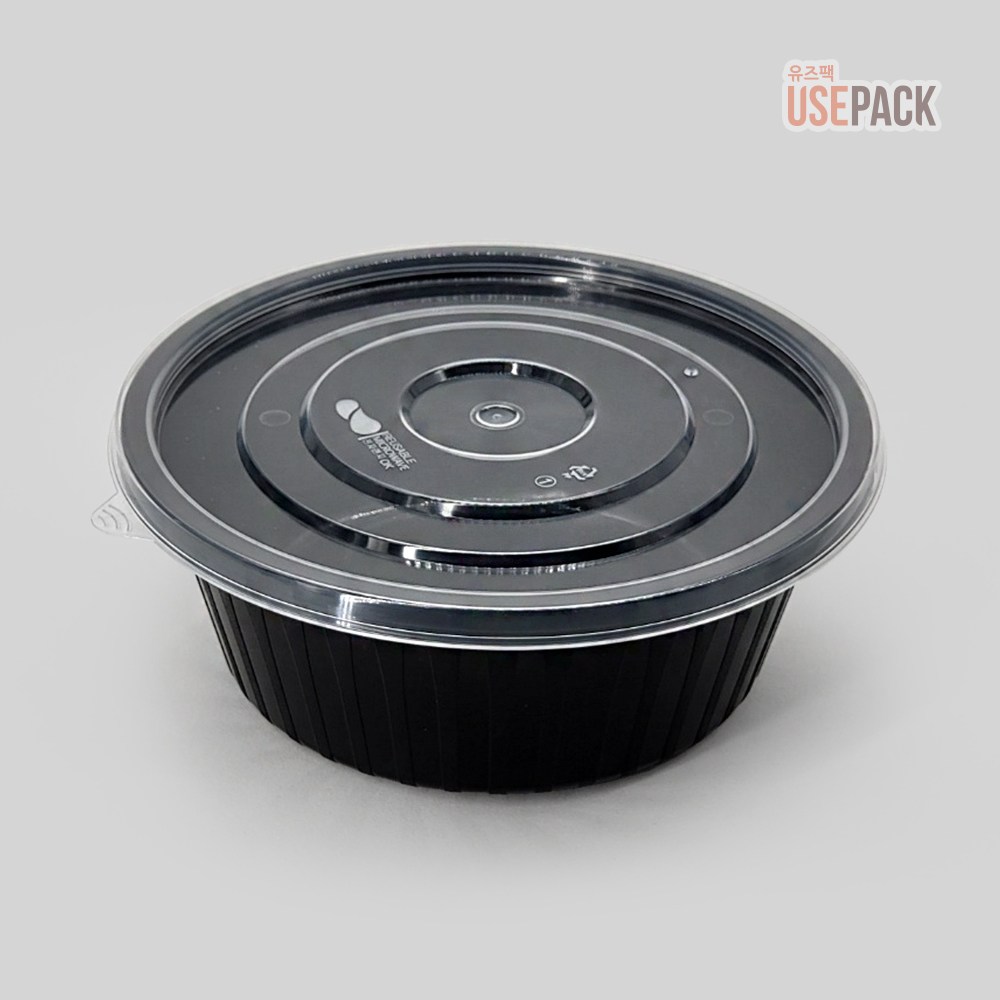 유즈팩 BW 사출 195파이 중 50개 검정 포장용기 냉면용기 14,500원