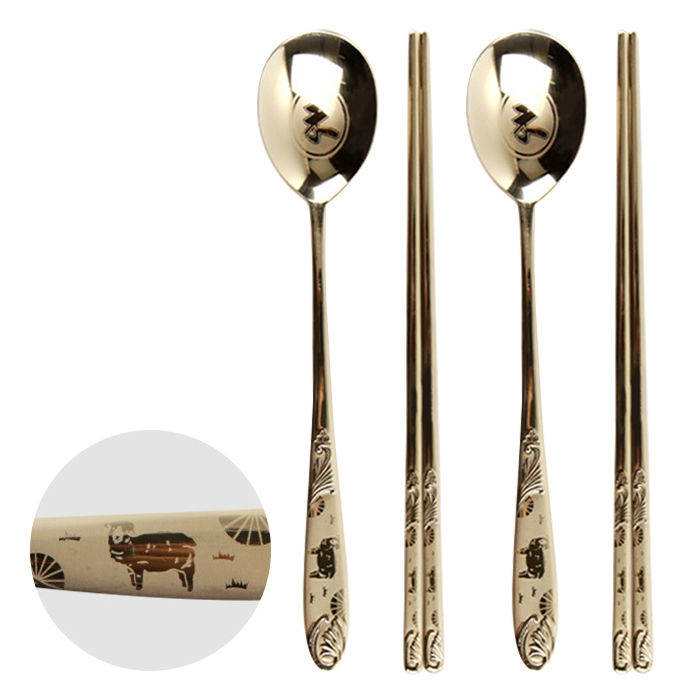 윌리브 국산 304스텐 띠 수저, 양, 숟가락+젓가락, 2세트 16,090원