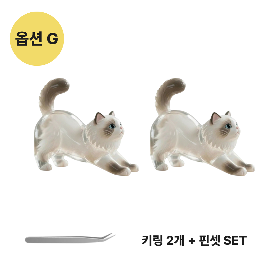 하루박스 반려묘 고양이 털 키링 보관함 키링 1+1+핀셋 세트 열쇠고리 캡슐 추억 8,900원