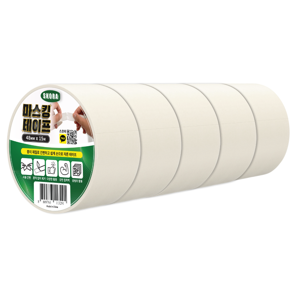 스코라 종이 마스킹 테이프 화이트 48mm x 15m, 5개 8,920원