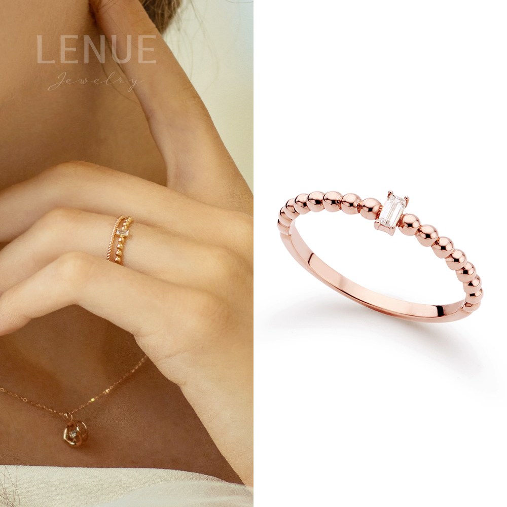 레뉴 리콰드로 포인트 가드링 큐빅 반지 / 14K 골드 18K 바게트 레이어드 애끼링 우정링 379,000원