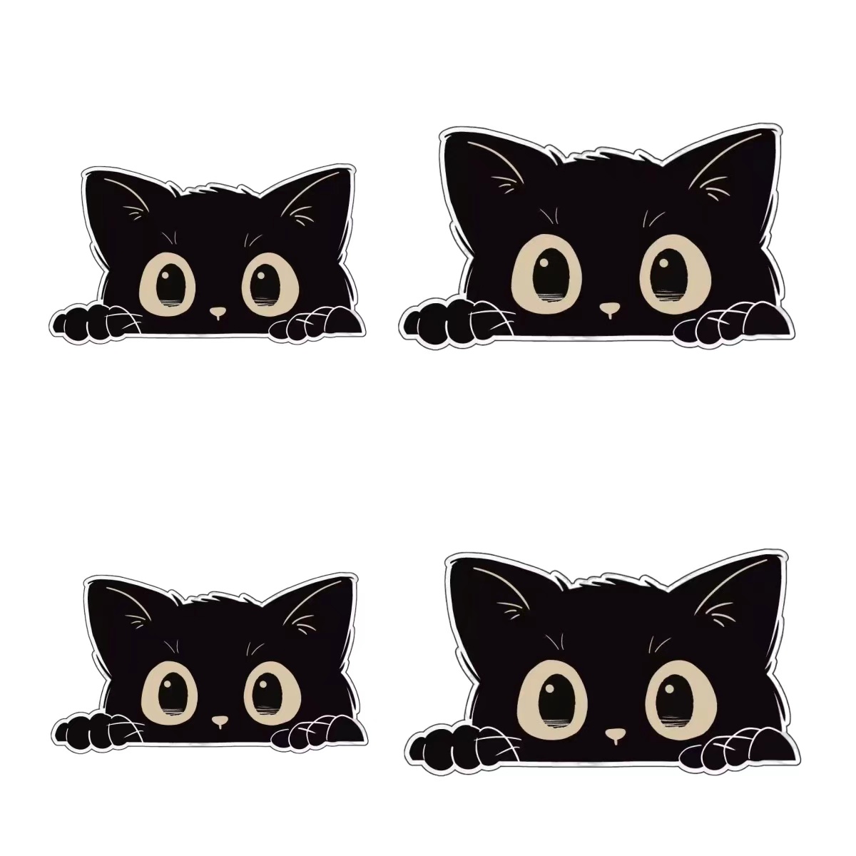 픽클리차량용 스크래치 커버 고양이 스티커 자동차 흠집커버고양이스티커, 4개, 블랙 7,900원