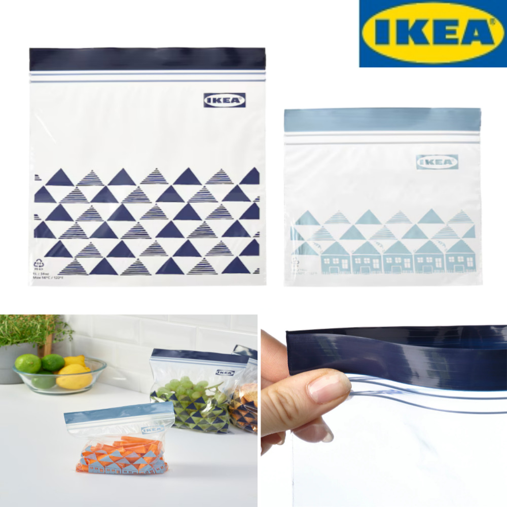 Dnc 이케아 이스타드 지퍼백 1L/0.4L(705.256.55) 밀폐보관 위생팩 중형30개+소형30개, 60개, 1세트 9,890원