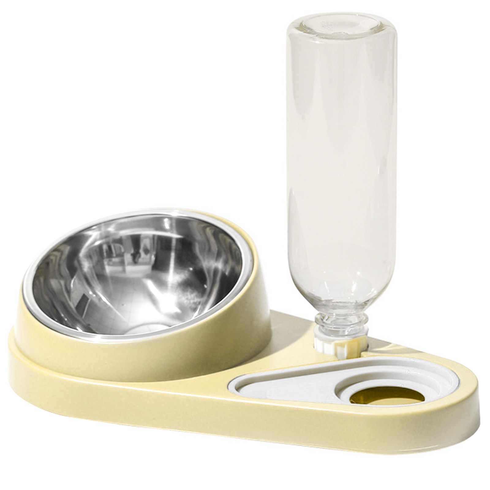 웰스타 다용도 반려동물 스텐 식기 세트 (밥그릇+자동 급수병+사레 방지 물그릇), 1세트, 화이트, 1개, yellow 10,990원