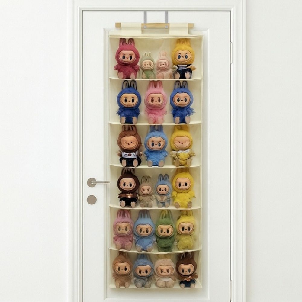 두리치 문걸이 인형 정리함 투명 장난감 선반 보관함 6단, 1개, 베이지 40,640원