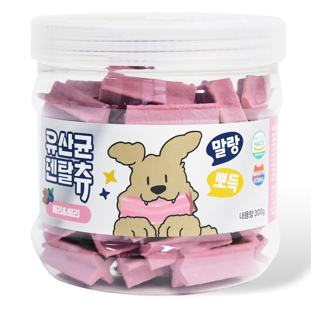 푸디 더특별한식탁 유산균 덴탈츄 강아지 간식 껌, 1개, 300g, 눈 건강에 좋은 베리&베리 8,900원