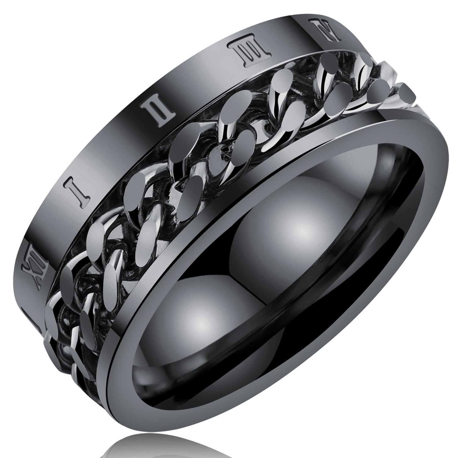 비아워게스트 남성용 로마 숫자 체인 반지 9,900원