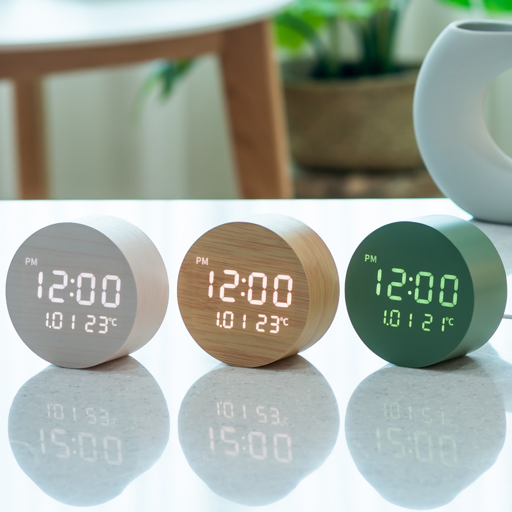 플라이토 문폴 우드 인테리어 LED 탁상시계 (화이트) 24,900원