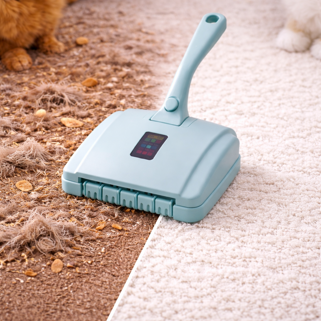 카펫 털 제거 브러시 반려동물 털 청소 러그 소파 침대 털 제거기, 민트, 1개, 현재가 8,900원