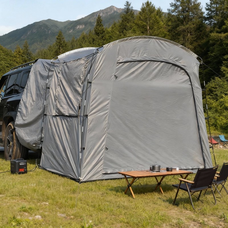경제적 차량 캠핑 텐트 서서 활동 가능한 높이 + 방수 바닥 + 2분 설치 캠핑용 가족/친구와 함께 사용 가능, 멜란지그레이, 2-3인용 139,600원