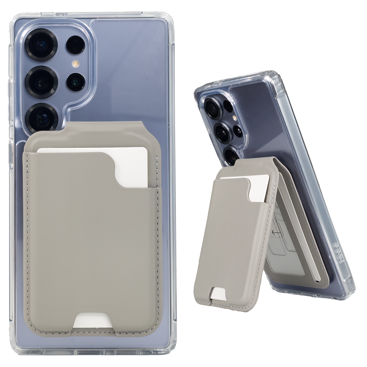 아이시(isee) 갤럭시(카메라컷) 맥세이프 강력자석 각도조절 접이식 스탠드 카드지갑 (카드4장 수납), 1세트, 아이보리 20,000원