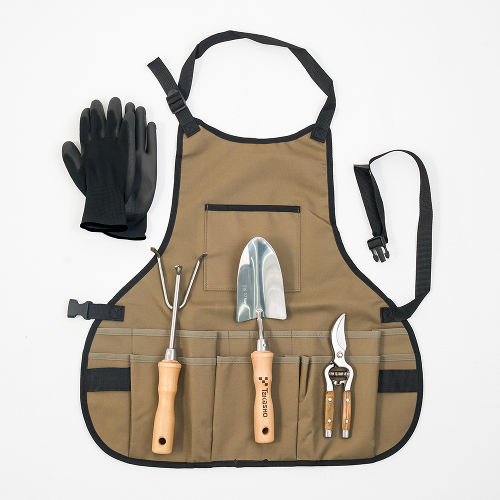 타카쇼 올인원 원예도구 모종삽 + 갈퀴 + 가위 + 장갑 + 앞치마 세트, 1세트 36,900원
