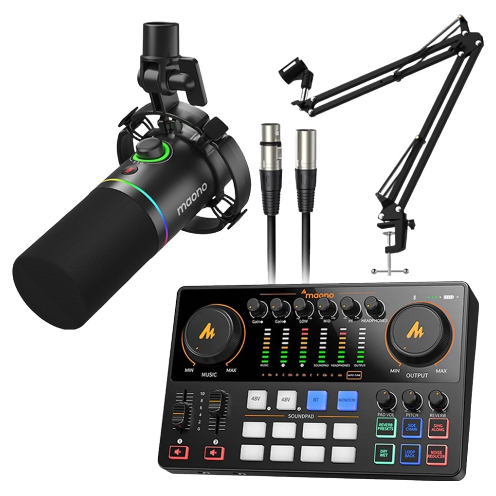 마오노 캐스터 AME2 Gen2 오디오 인터페이스 + PD200X 마이크 + XLR 케이블 + BA20 마이크 스탠드 세트, E2 Gen2, 블랙 309,000원