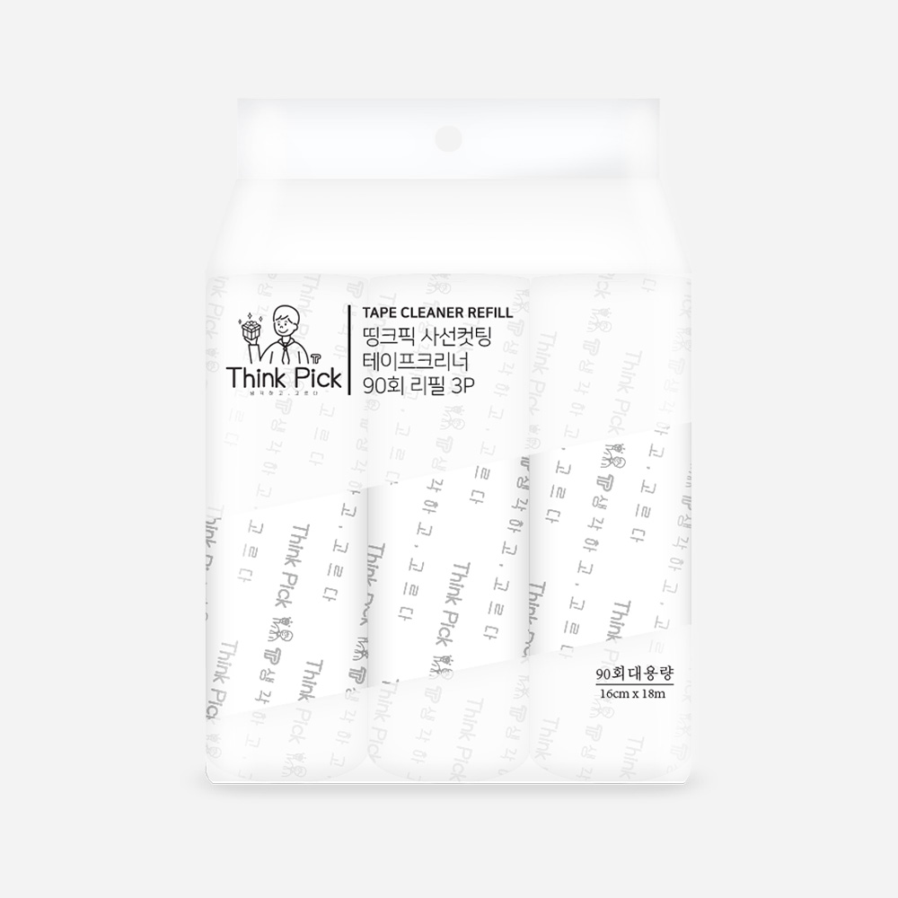 띵크픽 테이프 클리너 16cm 리필 3롤 사선 컷팅 크리너 롤러 돌돌이, 1세트 7,400원
