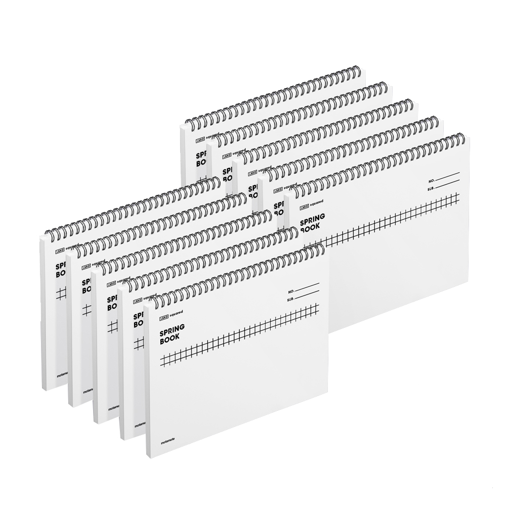 모트모트 두꺼운 스프링 노트 유선 스퀘어드, 화이트, 10개 31,200원