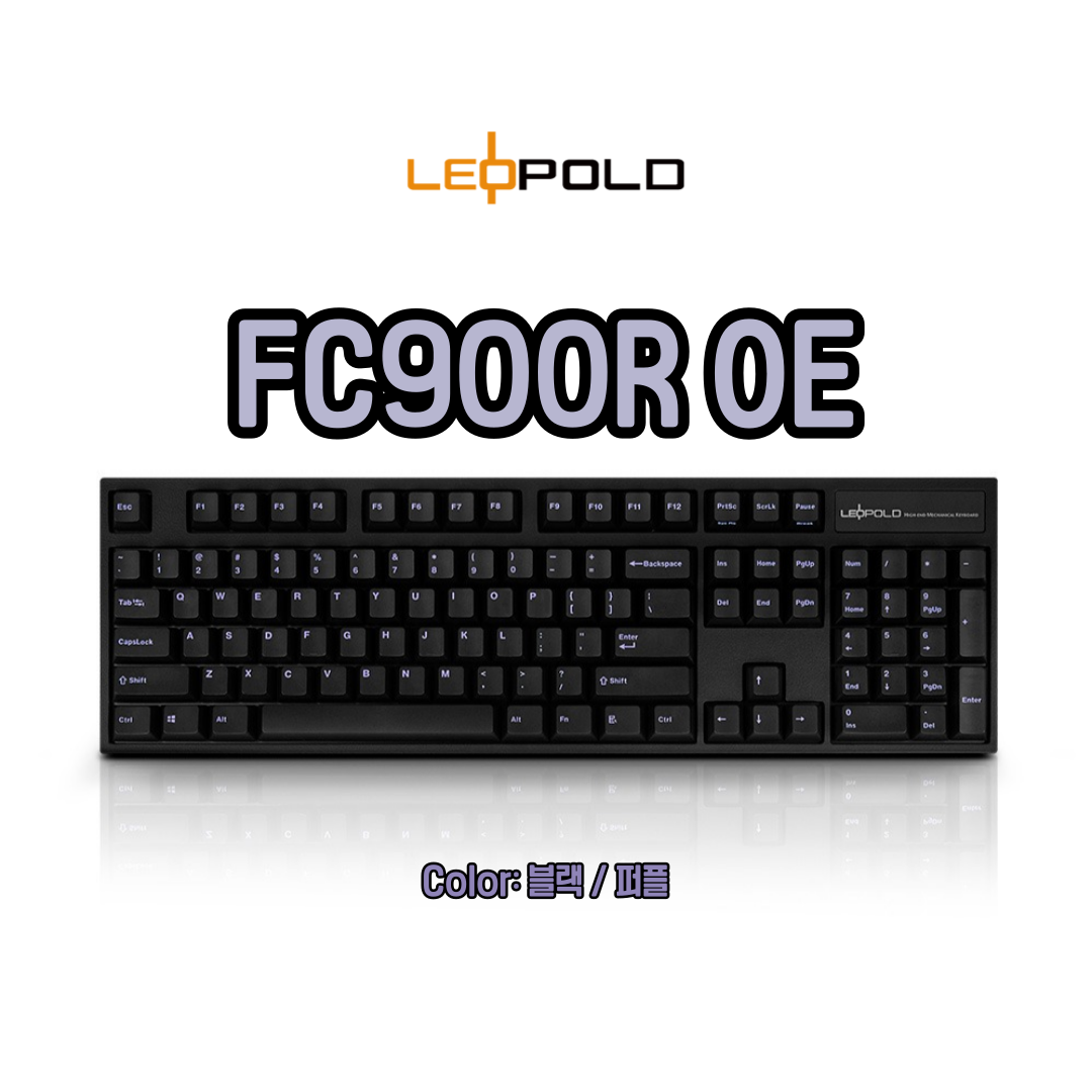 레오폴드 FC900R OE 키 캡 (블랙/퍼플) 104KEY 유선 기계식 키보드, 현재가 192,000원