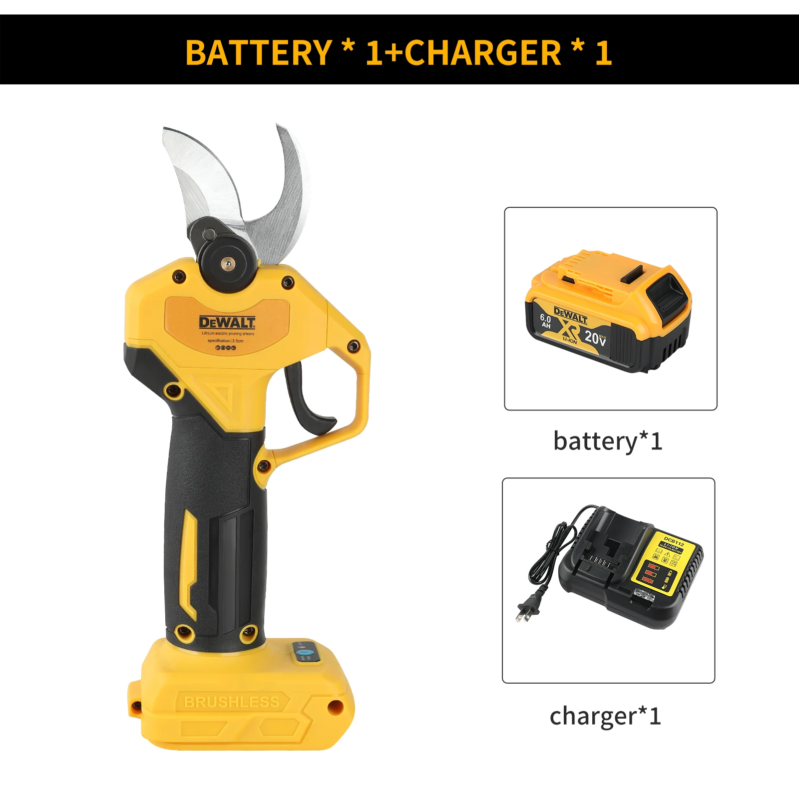 디월트 브러시리스 45mm 전동 전지가위 디월트 20V 배터리용 무선 과일나무 분재 전동 가위 183,000원